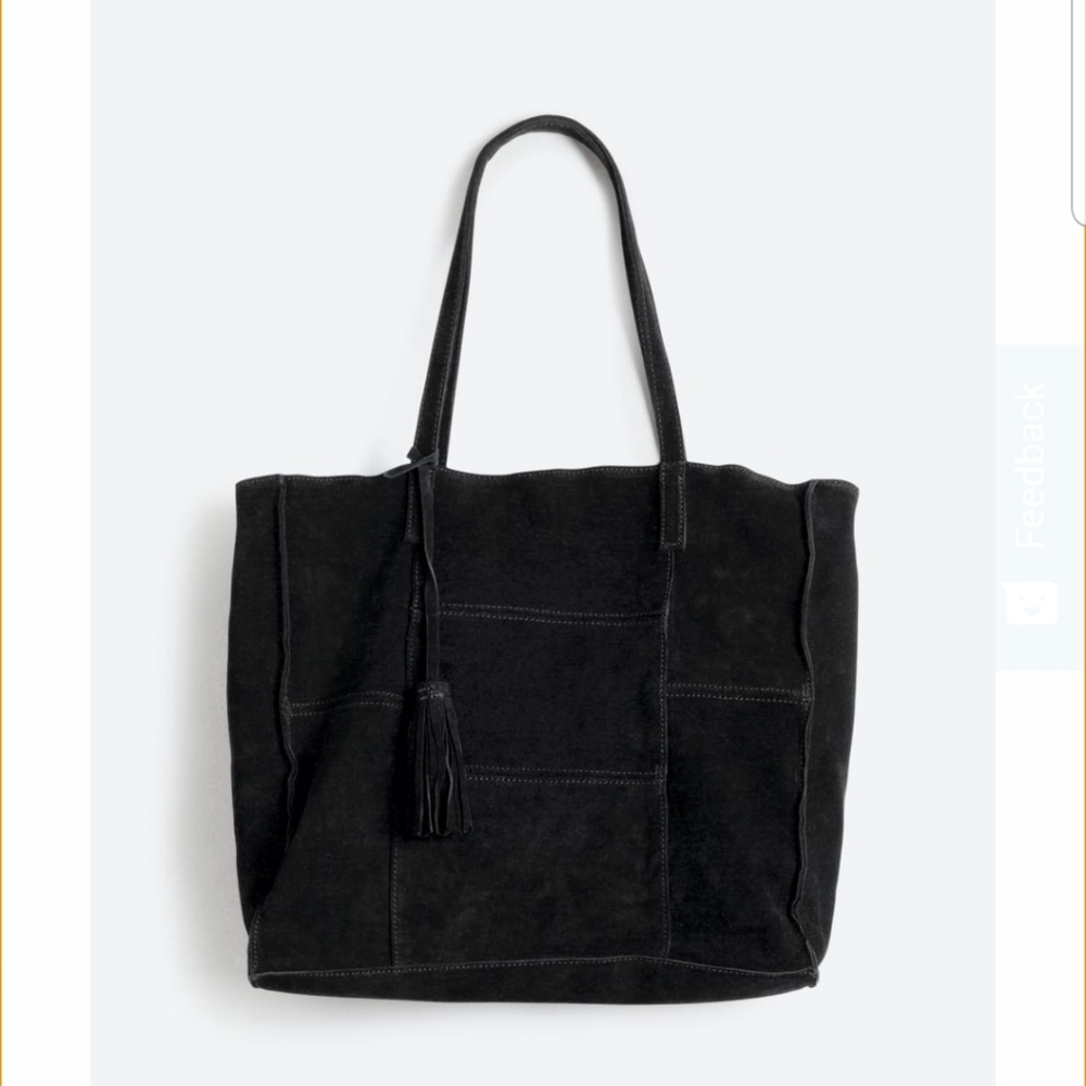 Even Suede Tote by Moda Luxe Black